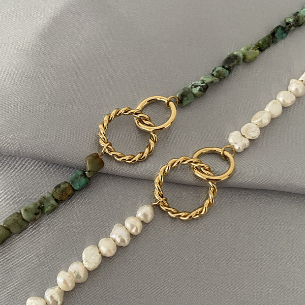 luna and sol jewelry bracelet Hauméa acier inoxydable perle naturelle