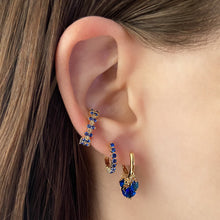 Charger l&#39;image dans la galerie, luna and sol jewelry piercing bague d&#39;oreille Phobos earcuff  plaqué or zircons bleu
