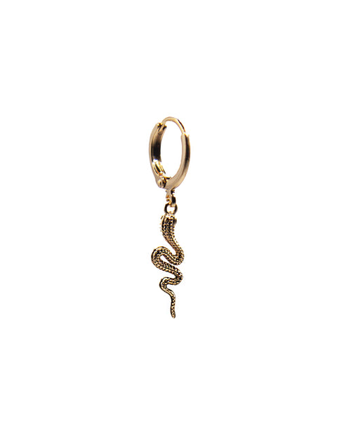 luna and sol jewelry boucle d oreille serpent en acier inoxydable dore