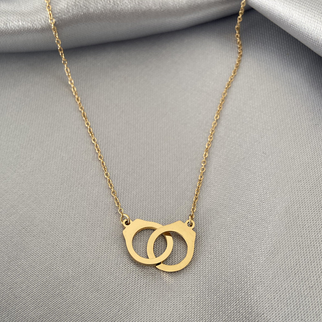 luna and sol jewelry collier menottes en acier inoxydable dore