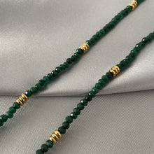 Charger l&#39;image dans la galerie, luna and sol jewelry collier Solal acier inoxydable dore vert 
