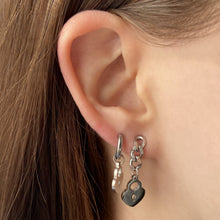 Charger l&#39;image dans la galerie,  luna and sol jewelry boucle d oreille sweetheart earring acier inoxydable argent
